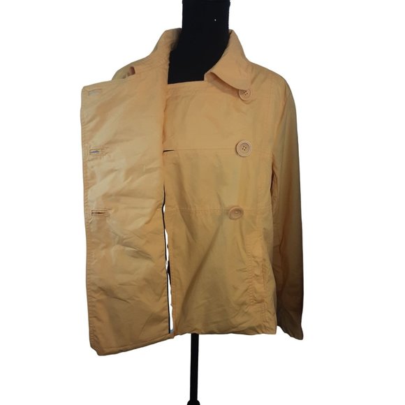 L. L. Bean Double Breasted Pea Raincoat Jacket Women Size Large Fall Spring - Picture 8 of 10